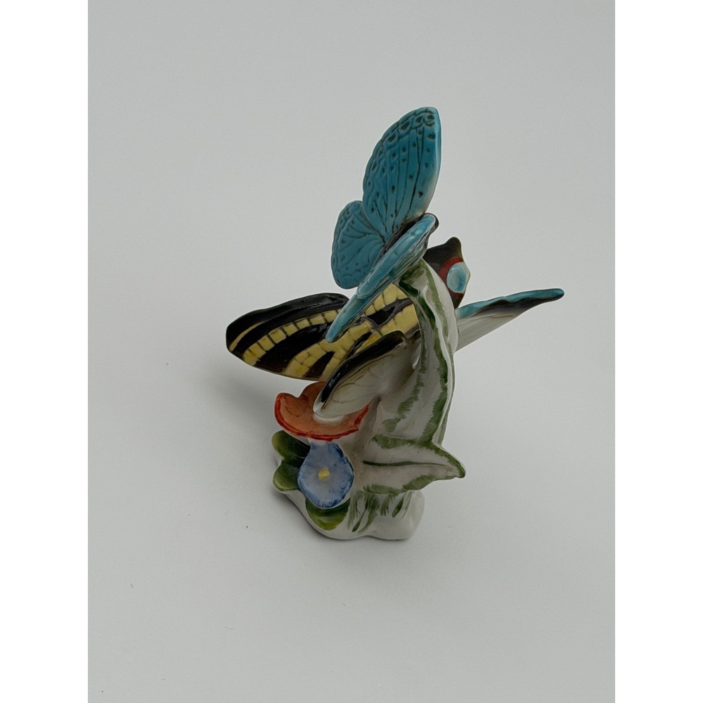 Vintage Karl Ens Porcelain Figurine Blue Yellow Butterflies on Flowers 4.5" RARE - Picture 15 of 15